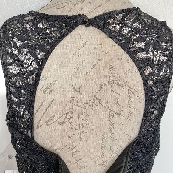 B. Darlin Womens Blouse Crop Top Size 15 Sz 16 Sequined Lace Evening Prom Party - Picture 5 of 13